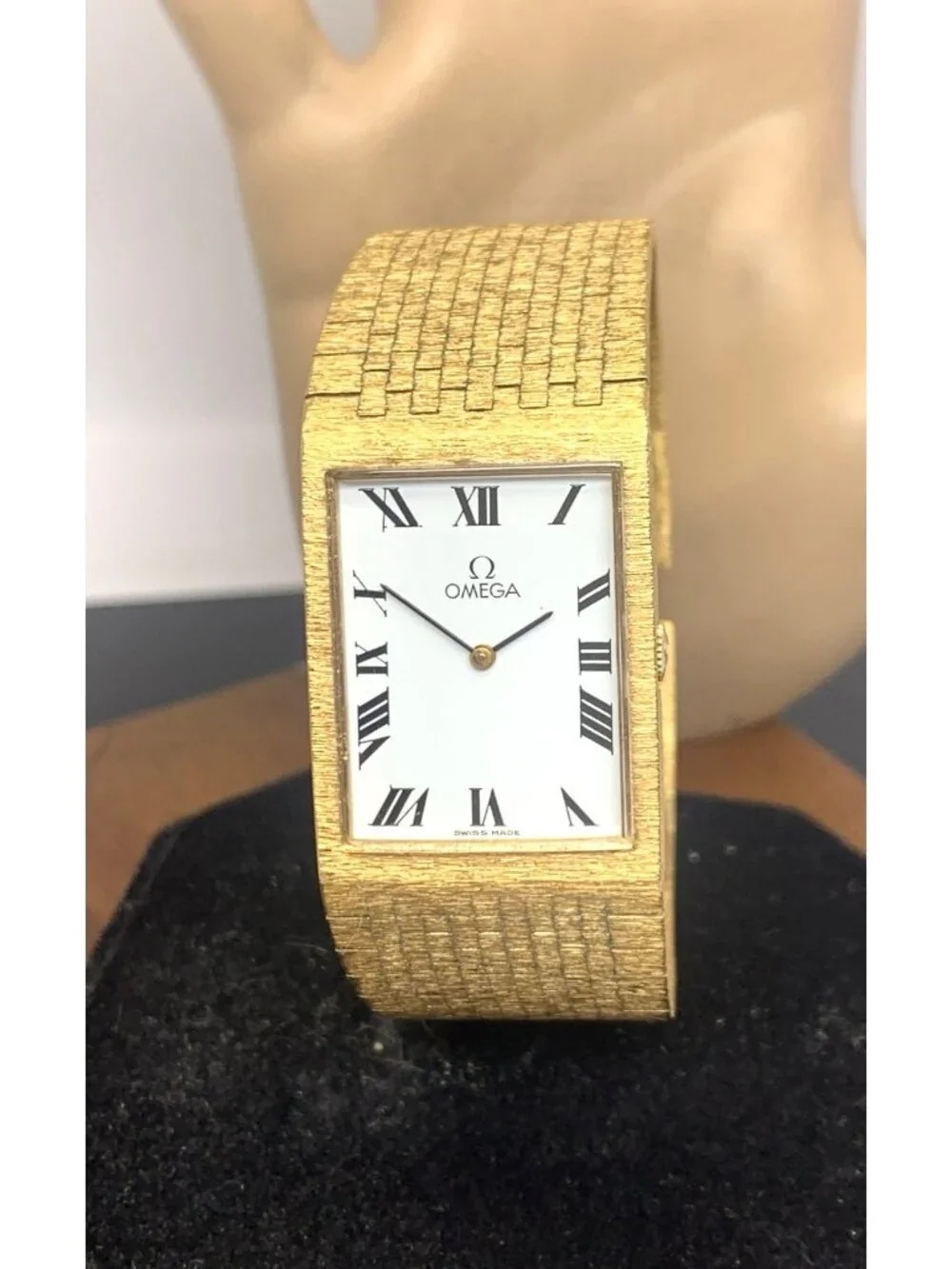 Omega Men's Watch DD6367 Vintage Swiss Manual White Dial Gold Plated Tank 24mm